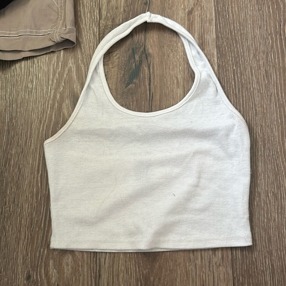 White halter top